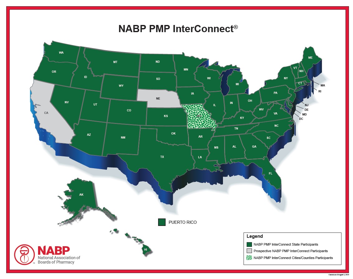 NABP PMP InterConnect Map
